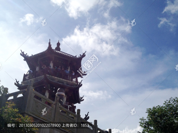 中國古建樓閣三亞旅游名勝滄海樓
