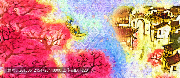 風(fēng)景油畫(huà),（合層）