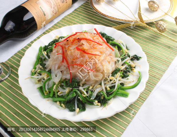 菠菜拌蟄絲