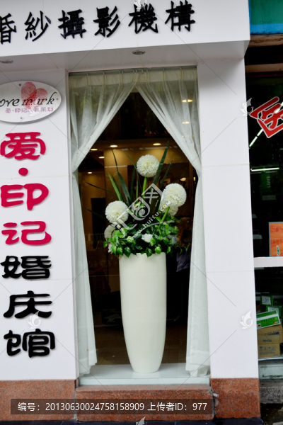 櫥窗,鮮花,花瓶,影樓