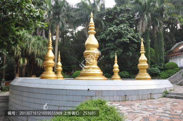 泰國(guó)寺廟的舍利塔東盟東南亞風(fēng)情