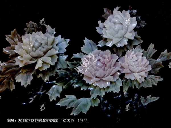 浮雕牡丹花