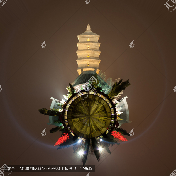 大雁塔夜景星球圖