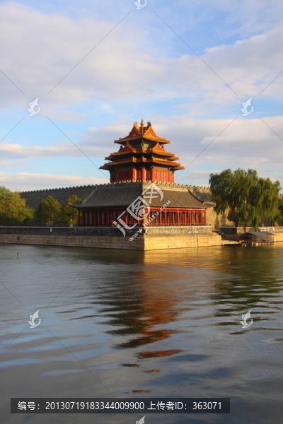 夕陽(yáng)下的故宮角樓