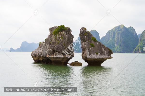 越南下龍灣標(biāo)志性景觀,斗雞石