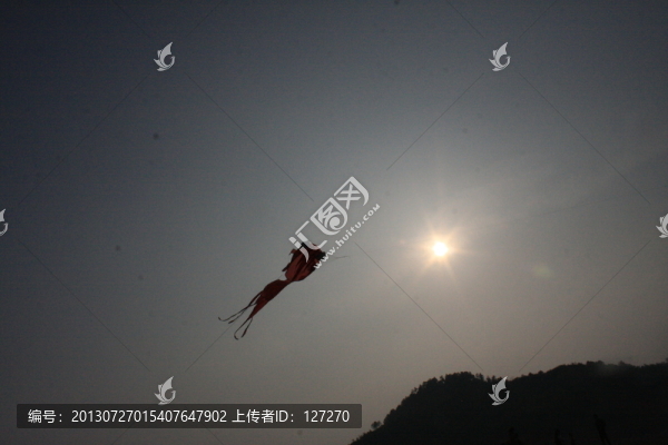 風(fēng)箏,金魚風(fēng)箏,夕陽