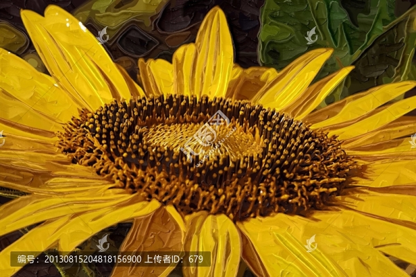 抽象畫,,裝飾畫向日葵