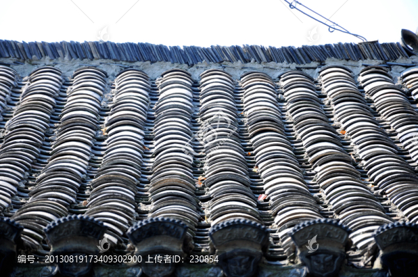 徽派建筑,屋頂瓦片
