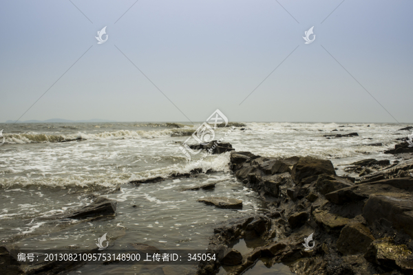 礁石,海灘