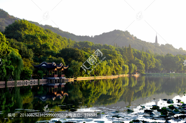 杭州,西湖,鏡湖廳,晨曦