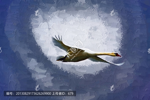 裝飾畫,,掐架的天鵝