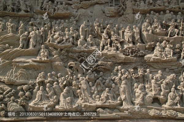 靈光寺,五百羅漢花崗巖浮雕局部
