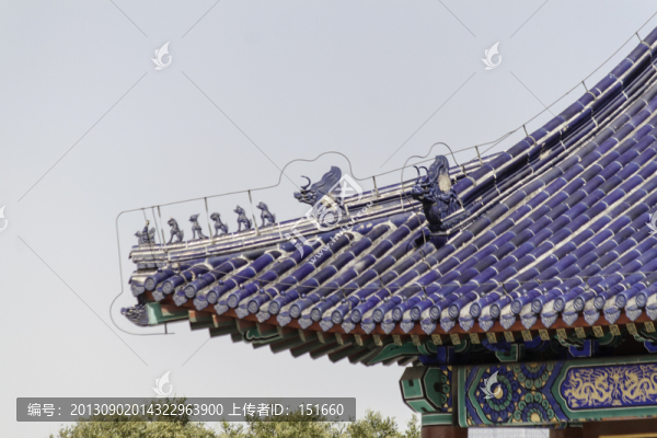中國(guó)建筑藍(lán)色琉璃瓦頂