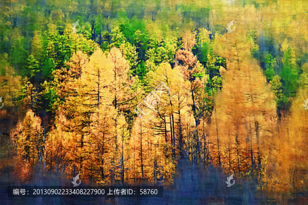 秋林,電腦油畫
