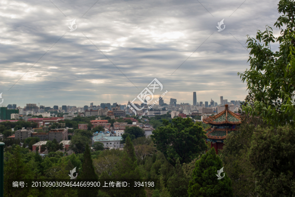 烏云下的北京城區(qū)鳥瞰