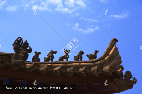 西安香積寺建筑局部特寫