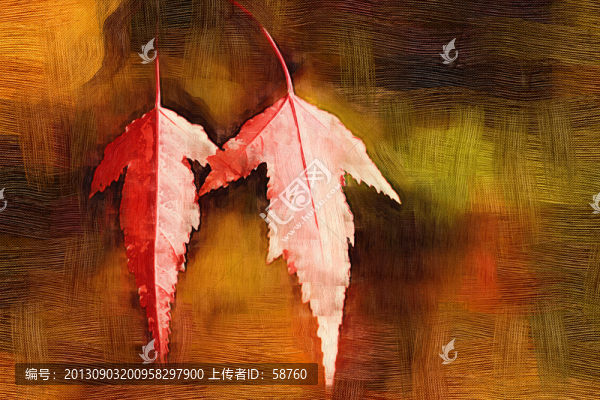 秋葉,電腦油畫