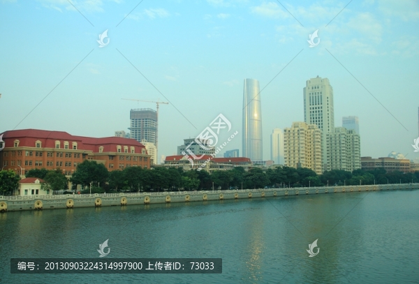 天津海河邊建筑,,沁水建筑