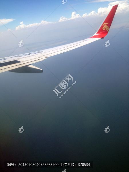 航拍,飛機(jī),機(jī)翼,鳥瞰,云彩