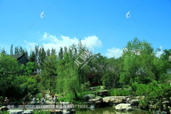 園博會景觀樹林流水