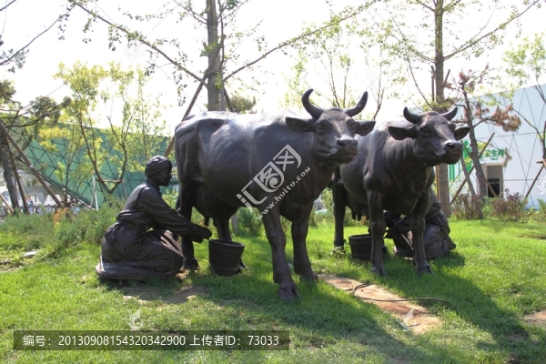 園博會,,擠牛奶雕塑