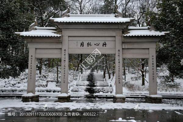 西湖,楊公堤,牌坊,雪景,園林