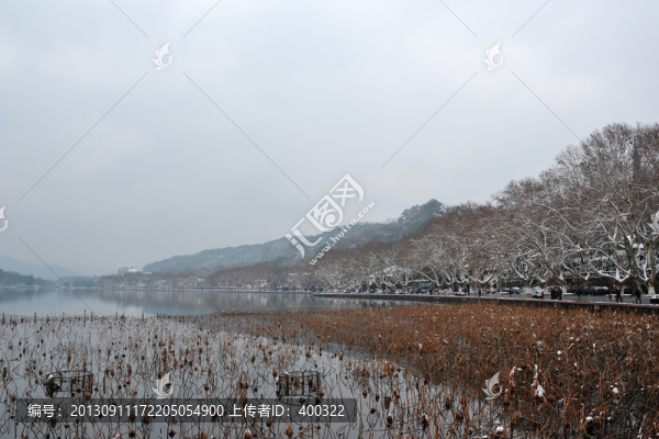 杭州,西湖,湖泊,雪景,冬季