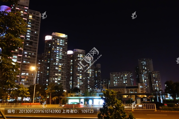 深圳建筑群夜景,天悅龍庭