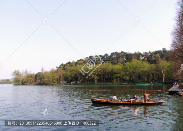 西湖,楊公堤,春季,夕陽,游船
