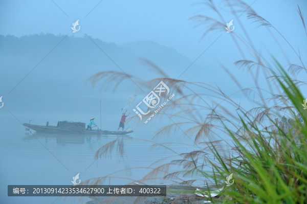 建德,下涯,晨霧,蘆葦,打漁