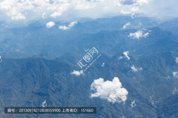 航拍太行山山脈