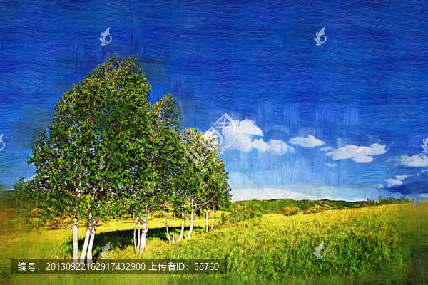 原野之樹,電腦油畫