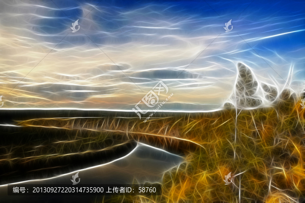森林河韻圖,電腦畫