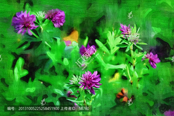 抽象花卉,電腦畫