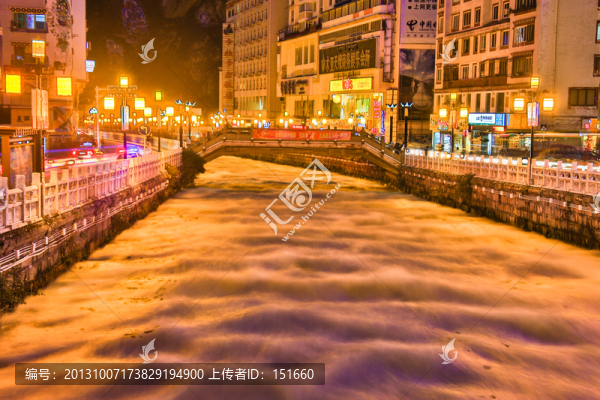 康定折多河夜景