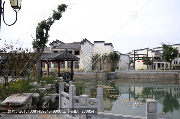 徽派建筑,水景倒影