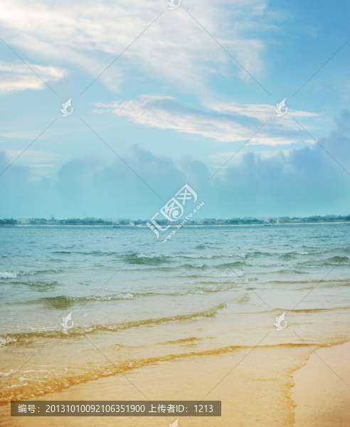 沙灘,海洋,海浪