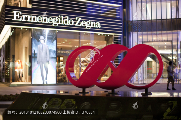 上海淮海路夜景,商業(yè)街,商場(chǎng)