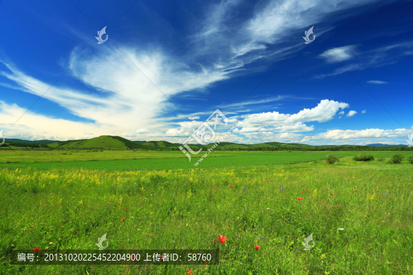 呼倫貝爾原野，晴朗的天空