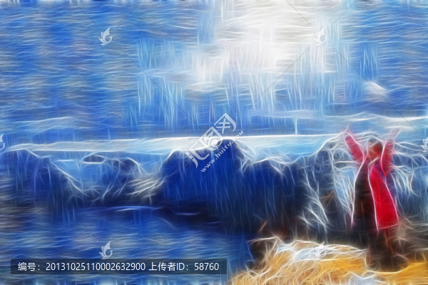 長(zhǎng)白山天池,電腦抽象畫