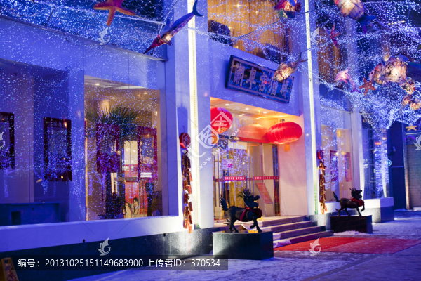 藍(lán)色港灣夜景,霓虹燈,滿天星