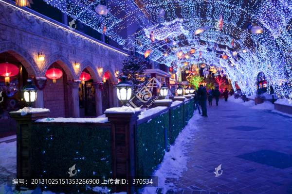 藍(lán)色港灣夜景,霓虹燈,滿天星