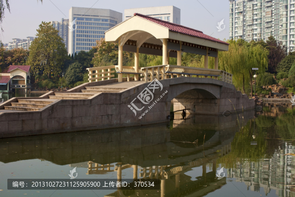 曲陽公園,園林,休閑場(chǎng)所,橋梁