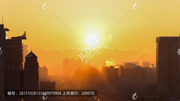 城市日出