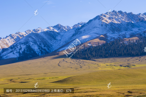 雪山,,草原