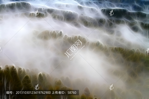 水墨云海,電腦畫