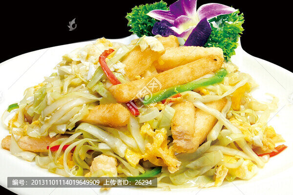 茴子白饃條炒土雞蛋