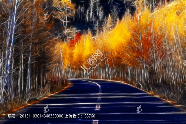 秋林公路圖,電腦畫