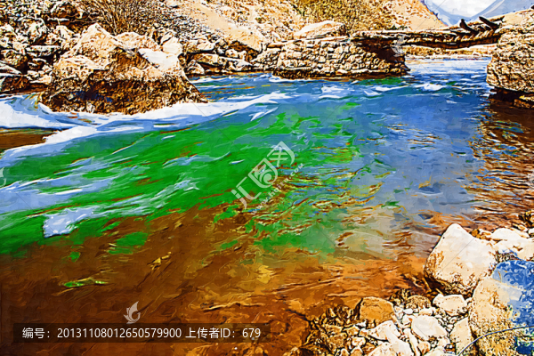 裝飾畫,,水流