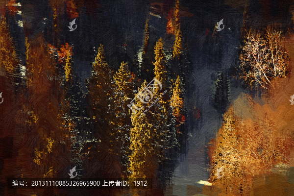 油畫,山野